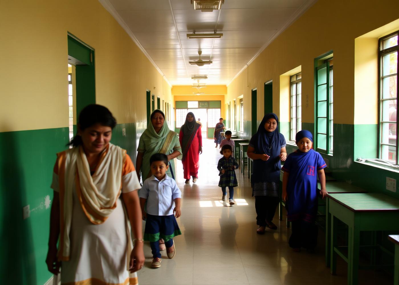 Teachers and children at the Nurture Kids campus